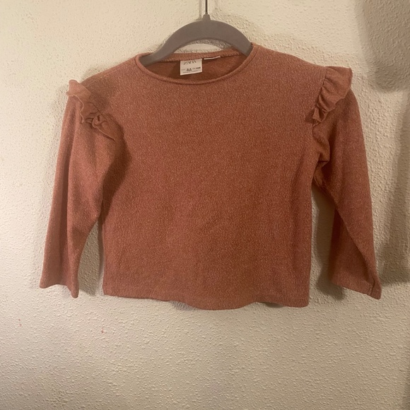 Zara Long Sleeve Top 3-4yrs Light Brown - Picture 1 of 3